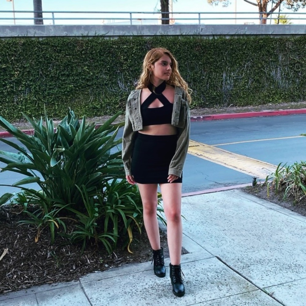 Black mini skirt